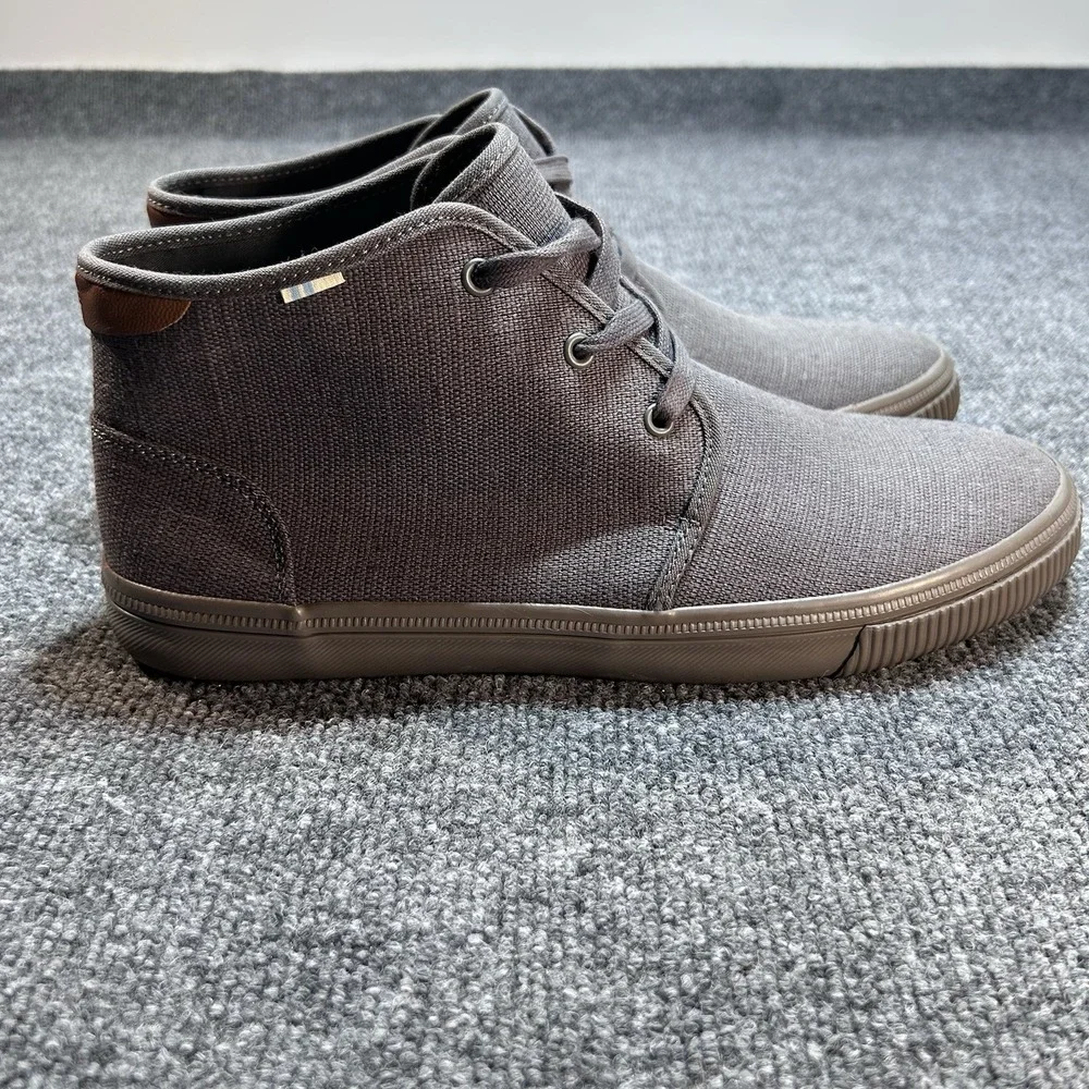 TOMS Carlo Mid Terrain Lace Up 9.5 Mens Grey Sneakers Casual Shoes - Picture 5 of 9